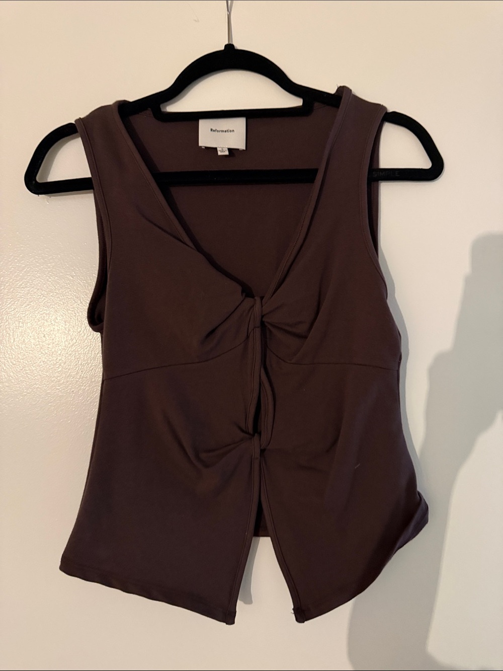 Reformation Brown Twist-Front Tank Top